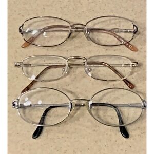 Luxottica Adenso Optix Eyeglasses Frames Bundle Women Silver‎ Purple 3 Pairs